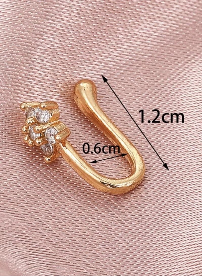 Copper Nose Ring Cubic Zirconia Decoration, Non Pierced, Fashion Nose - Image 3